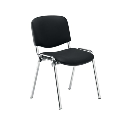 Jemini Ultra Multipurpose Stacking Chair PU Black/Chrome KF72907
