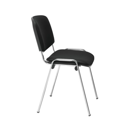 Jemini Ultra Multipurpose Stacking Chair Polyurethane Black/Chrome KF72907 Banqueting & Conference Chairs KF72907