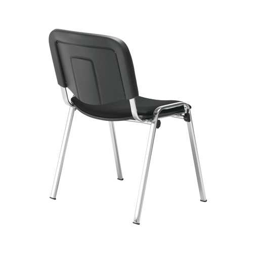 This multipurpose stacking chair from Jemini is a comfortable, durable choice for offices, meeting rooms, reception areas and more. It features a soft black Polyurethane seat and back with a sturdy frame for durability. The chairs can be stacked when not in use to save space, ideal for occasional conferences and meetings.