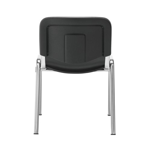 KF72907 | This multipurpose stacking chair from Jemini is a comfortable, durable choice for offices, meeting rooms, reception areas and more. It features a soft black Polyurethane seat and back with a sturdy frame for durability. The chairs can be stacked when not in use to save space, ideal for occasional conferences and meetings.