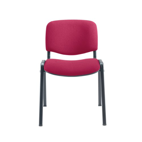 This multipurpose stacking chair from Jemini is a comfortable, durable choice for offices, meeting rooms, reception areas and more. It features a soft claret upholstered seat and back with a sturdy frame for durability. The chairs can be stacked when not in use to save space, ideal for occasional conferences and meetings.