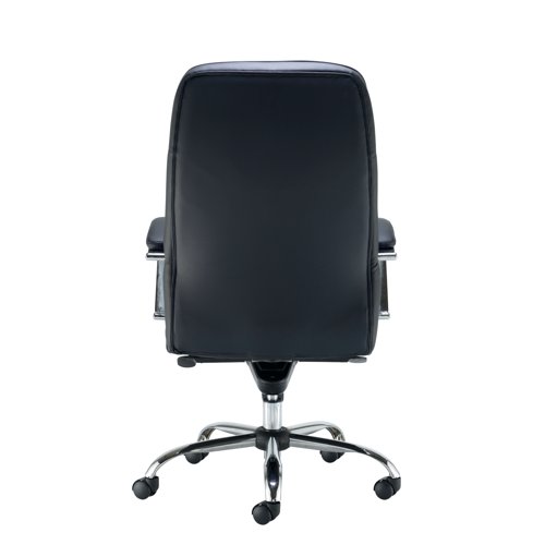 Offering comfort with a stylish and professional design, the Jemini Ares Executive Chair is upholstered in black polyurethane with a chrome base and complementary visitor frame. It has a large seat and back for added comfort with a recommended usage time of 8 hours.