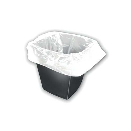 2Work Square Bin Liners 30 Litre White (Pack of 1000) KF73380