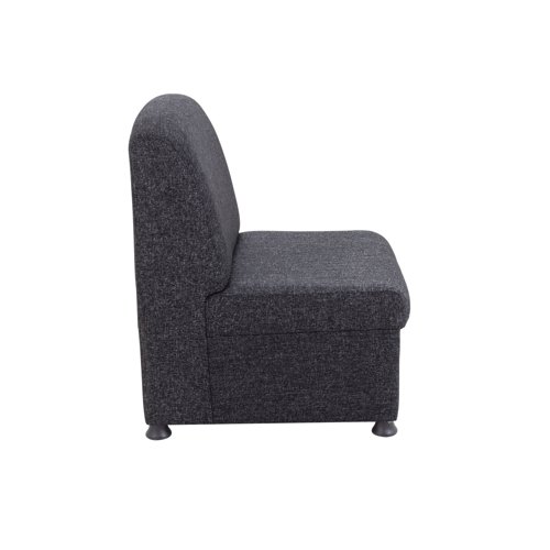 KF74203 | This Arista Modular Reception Chair is a compact, comfortable and chic solution to your reception seating needs. Each chair is fully upholstered in charcoal giving a professional finish and is cushioned to prevent discomfort. The fabric is flame retardant and complies with BS7176 Medium hazard. Use with Arista Modular Chair Arms and Coffee Tables for a complete reception unit.