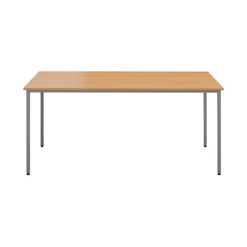 This multipurpose rectangular table, supplied in a flatpack construction is simple to build and is ideal for a variety of uses. Featuring 10mm height adjustable feet with metal to metal fixings, the table comes with a silver powder coated frame. Finished in Beech, measuring 1200x800x730mm in size.