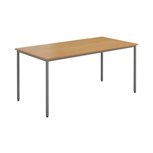 This multipurpose rectangular table, supplied in a flatpack construction is simple to build and is ideal for a variety of uses. Featuring 10mm height adjustable feet with metal to metal fixings, the table comes with a silver powder coated frame. Finished in Nova Oak, measuring 1200x800x730mm in size.