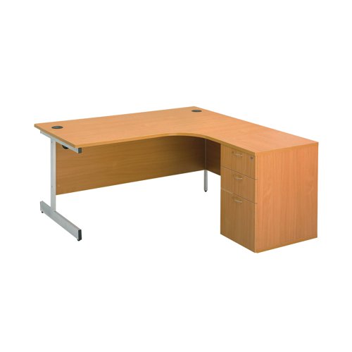 First 3 Drawer Desk High Pedestal 404x600x730mm Beech KF74465