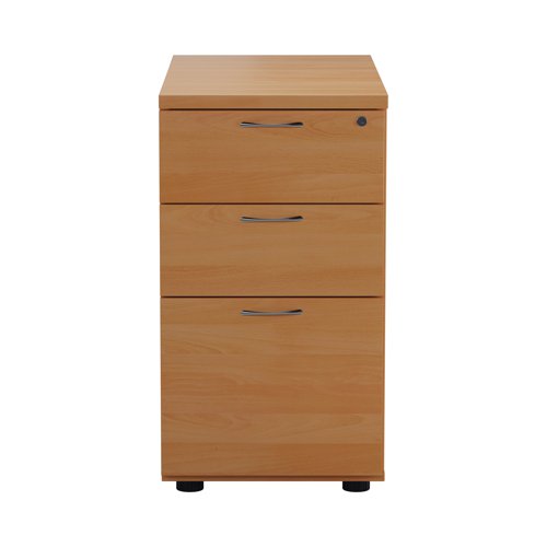 Jemini 3 Drawer Desk High Pedestal 404x800x730mm Beech KF74482 VOW