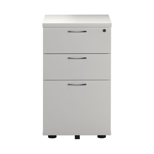 First 3 Drawer Under Desk Pedestal 404x500x690mm White KF74835 - VOW - KF74835 - McArdle Computer and Office Supplies
