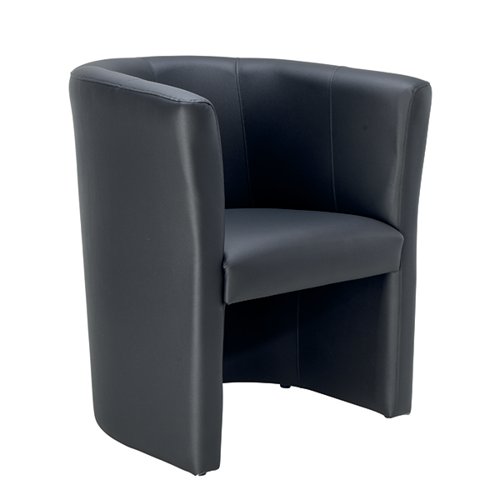 First Tub Chair Leather Look Black KF74899