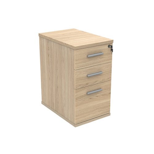 Astin 3 Drawer Desk High Pedestal Lockable 480x680x745mm Canadian Oak KF77715