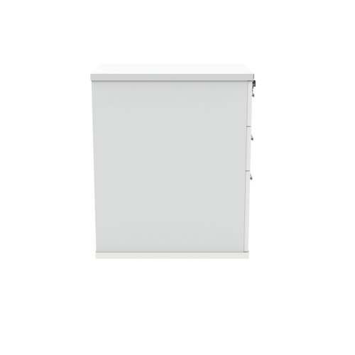 Astin 3 Drawer Desk High Pedestal Lockable 480x680x745mm Arctic White KF77716 - VOW - KF77716 - McArdle Computer and Office Supplies