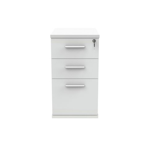 Astin 3 Drawer Desk High Pedestal Lockable 480x680x745mm Arctic White KF77716 - KF77716