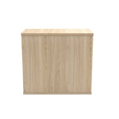 Astin 3 Drawer Desk High Pedestal Lockable 480x880x745mm Canadian Oak KF77719 - VOW - KF77719 - McArdle Computer and Office Supplies