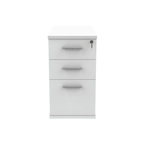 Astin 3 Drawer Desk High Pedestal Lockable 480x880x745mm Arctic White KF77720 - KF77720