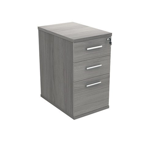 Astin 3 Drawer Desk High Pedestal Lockable 480x880x745mm Alaskan Grey Oak KF77721