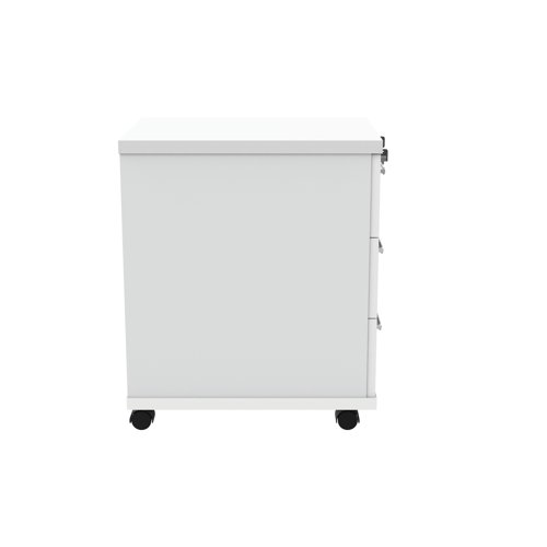 Astin 3 Drawer Mobile Under Desk Pedestal 400x500x590mm Arctic White KF77727 - VOW - KF77727 - McArdle Computer and Office Supplies