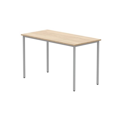 Astin Rectangular Multipurpose Table 1200x600x730mm Canadian Oak/Silver KF77736 - VOW - KF77736 - McArdle Computer and Office Supplies