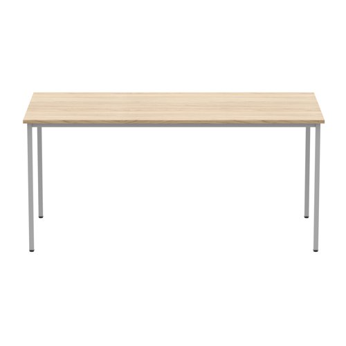 Astin Rectangular Multipurpose Table 1600x800x730mm Canadian Oak/Silver KF77739 - VOW - KF77739 - McArdle Computer and Office Supplies