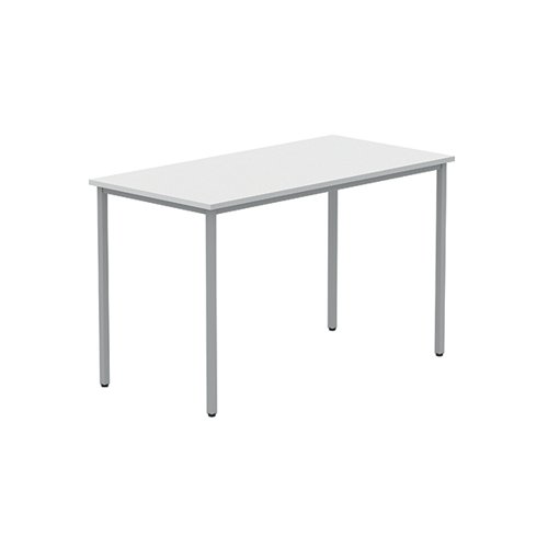 Astin Rectangular Multipurpose Table 1200x600x730mm Arctic White/Silver KF77740