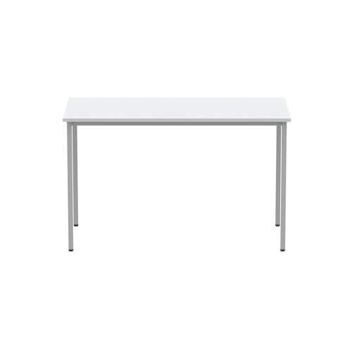 Astin Rectangular Multipurpose Table 1200x600x730mm Arctic White/Silver KF77740 - KF77740