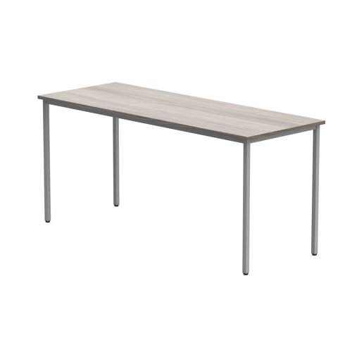 Astin Rectangular Multipurpose Table 1600x600x730mm Alaskan Grey Oak/Silver KF77745 - KF77745