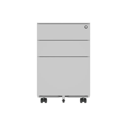 Astin 3 Drawer Mobile Under Desk Steel Pedestal 480x580x610mm Silver KF77748 - VOW - KF77748 - McArdle Computer and Office Supplies