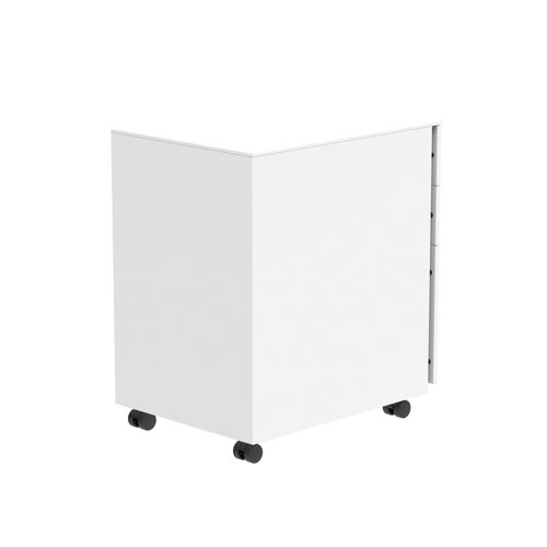 Astin 3 Drawer Mobile Under Desk Pedestal 480x580x610mm Arctic White KF77749 - VOW - KF77749 - McArdle Computer and Office Supplies