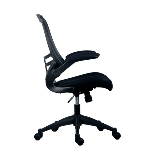 KF77784 Jemini Jaya Mesh Back Chair with Folding Arms 680x670x1070mm Black KF77784