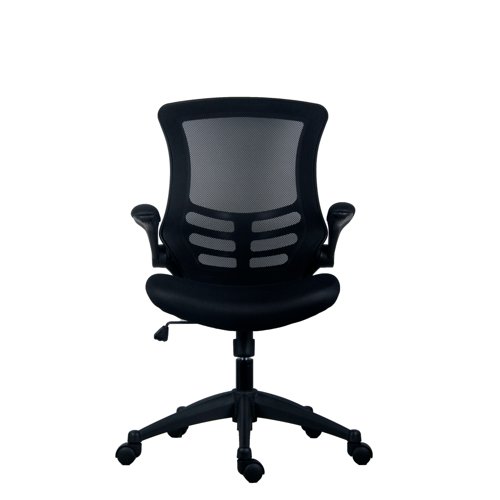 Jemini Jaya Mesh Back Chair with Folding Arms 680x670x1070mm Black KF77784 VOW