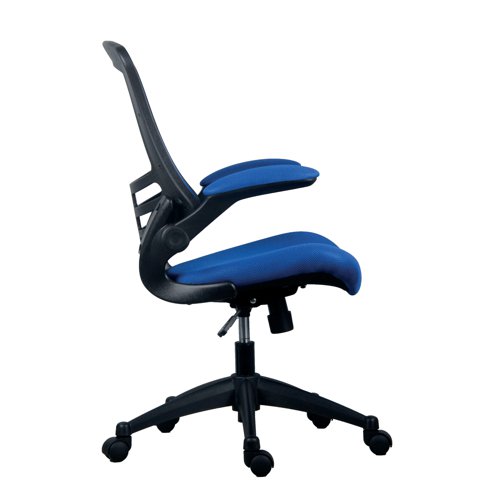 KF77785 Jemini Jaya Mesh Back Chair with Folding Arms 680x670x1070mm Blue KF77785