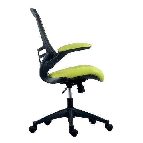 Jemini Jaya Mesh Back Chair with Folding Arms 680x670x1070mm Green KF77786