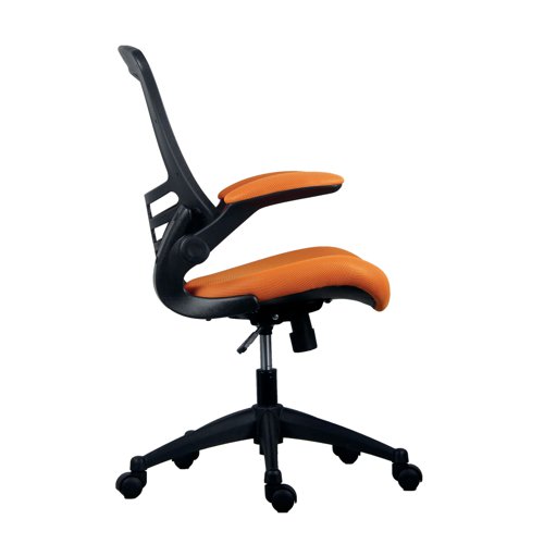Jemini Jaya Mesh Back Chair with Folding Arms 680x670x1070mm Orange KF77787