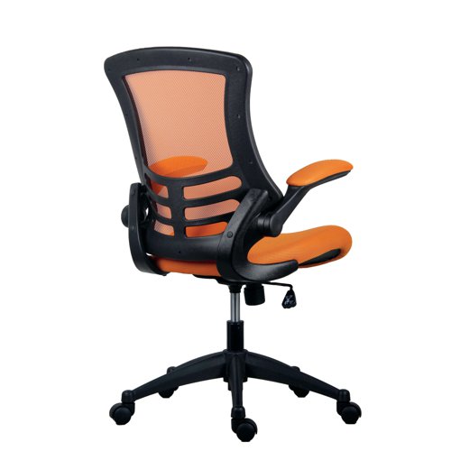 Jemini Jaya Mesh Back Chair with Folding Arms 680x670x1070mm Orange KF77787 KF77787