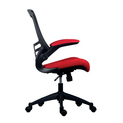 KF77788 Jemini Jaya Mesh Back Chair with Folding Arms 680x670x1070mm Red KF77788