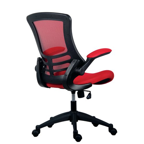 KF77788 Jemini Jaya Mesh Back Chair with Folding Arms 680x670x1070mm Red KF77788
