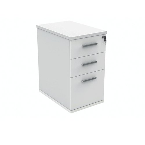 Polaris 3 Drawer Desk High Pedestal 404x600x730mm Arctic White KF77876