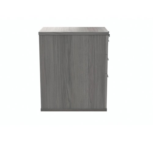 Polaris 3 Drawer Desk High Pedestal 404x600x730mm Alaskan Grey Oak KF77877