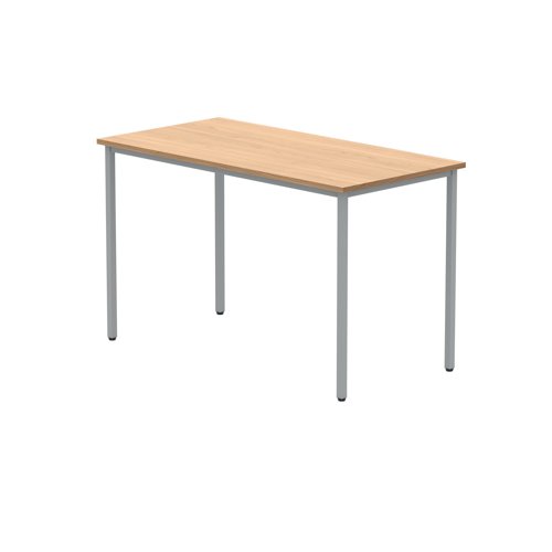 KF77890 Polaris Rectangular Multipurpose Table 1200x600x730mm Norwegian Beech/Silver KF77890