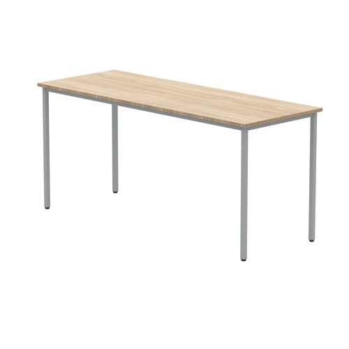 Polaris Rectangular Multipurpose Table 1600x600x730mm Canadian Oak/Silver KF77895 - VOW - KF77895 - McArdle Computer and Office Supplies