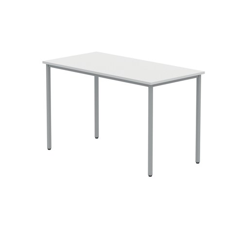 Polaris Rectangular Multipurpose Table 1200x600x730mm Arctic White/Silver KF77898 - VOW - KF77898 - McArdle Computer and Office Supplies