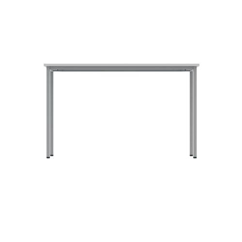 Polaris Rectangular Multipurpose Table 1200x600x730mm Arctic White/Silver KF77898 KF77898