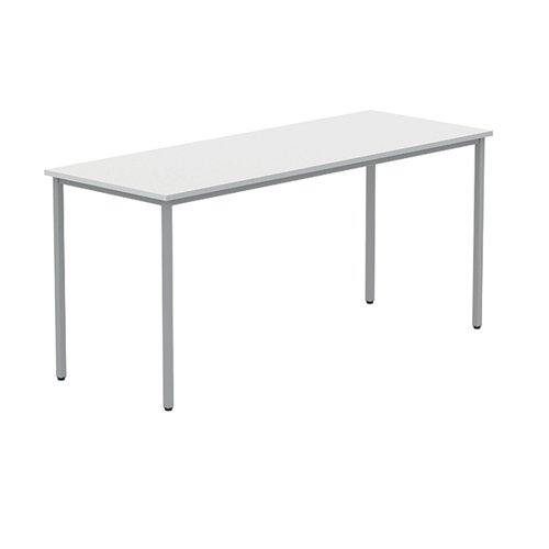 Polaris Rectangular Multipurpose Table 1600x600x730mm Arctic White/Silver KF77899