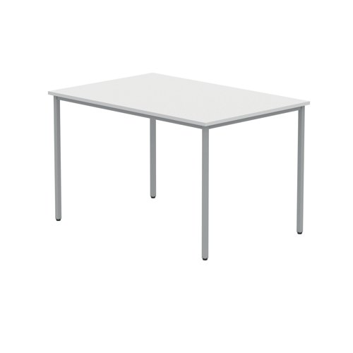 Polaris Rectangular Multipurpose Table 1200x800x730mm Arctic White/Silver KF77900 - VOW - KF77900 - McArdle Computer and Office Supplies