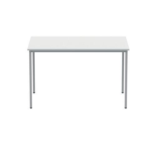 Polaris Rectangular Multipurpose Table 1200x800x730mm Arctic White/Silver KF77900 - VOW - KF77900 - McArdle Computer and Office Supplies
