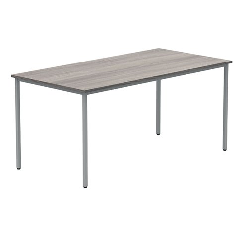 KF77905 Polaris Rectangular Multipurpose Table 1600x800x730mm Alaskan Grey Oak/Silver KF77905