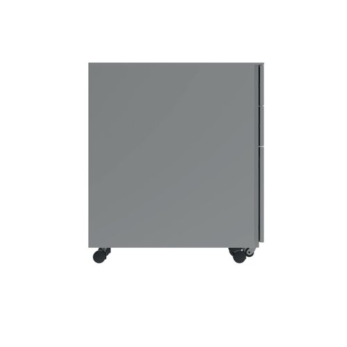 Polaris 3 Drawer Mobile Under Desk Steel Pedestal 480x680x580mm Silver KF77906