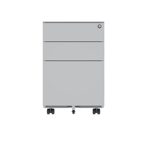 Polaris 3 Drawer Mobile Under Desk Steel Pedestal 480x680x580mm Silver KF77906 VOW