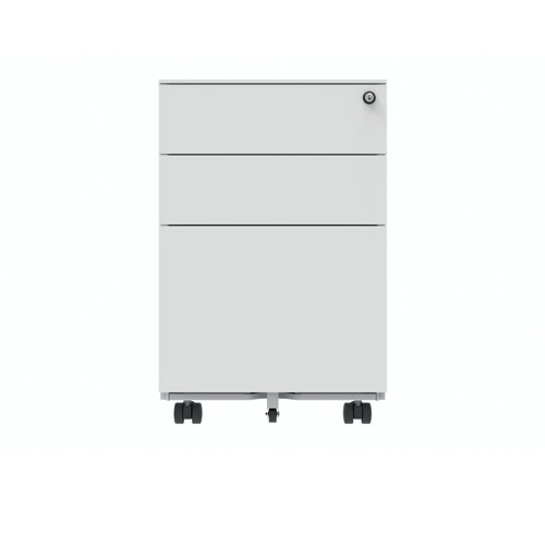 KF77907 Polaris 3 Drawer Mobile Under Desk Steel Pedestal 480x680x580mm White KF77907