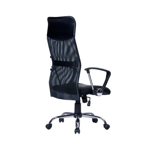 Jemini Carlos Mesh Back Chair with Arms 650x650x1090mm Black KF77909